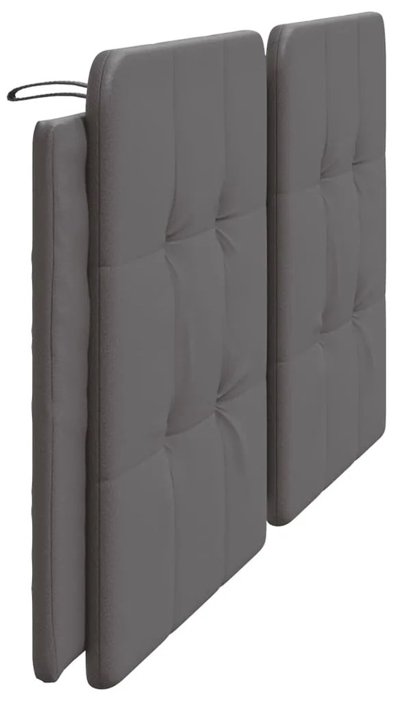 Almofadão de cabeceira 200 cm couro artificial cinzento