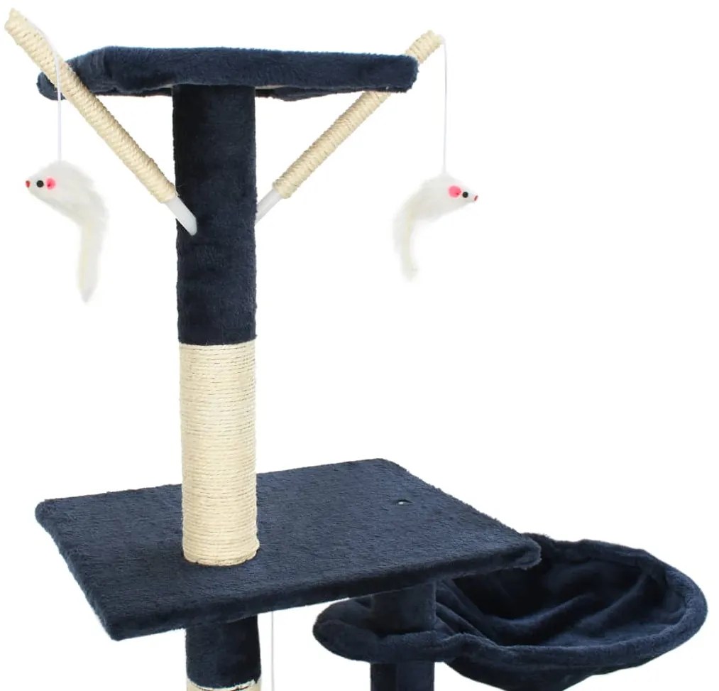 Árvore para gatos c/ postes arranhadores sisal 230-250 cm azul