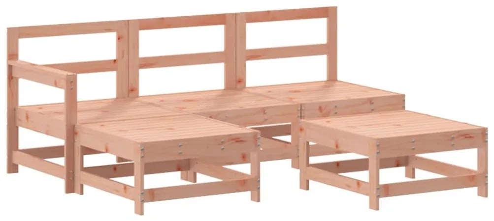 5 pcs conj. lounge jardim com almofadões madeira douglas maciça