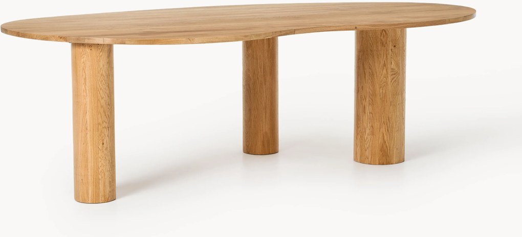 Mesa de jantar em madeira de carvalho com forma orgânica Naruto, vários tamanhos