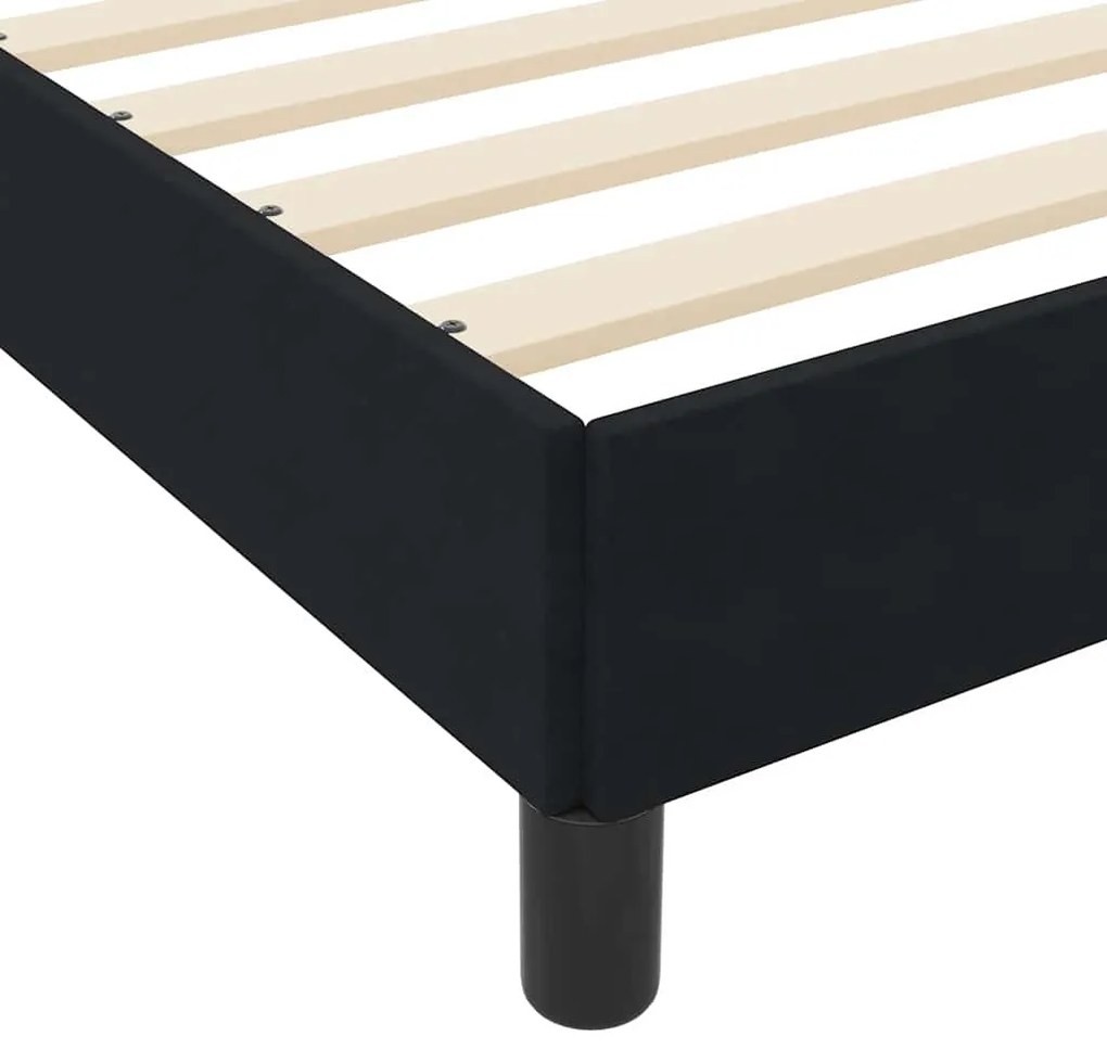 Cama box spring com colchão Preto 120 x 200 cm Veludo
