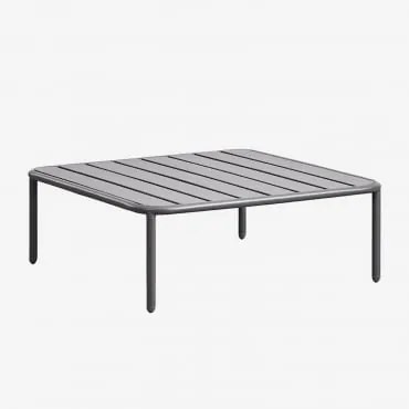 Mesa De Centro Quadrada Para Jardim 90x90 Cm Em Aço Roubly Cinza Grafito - Sklum