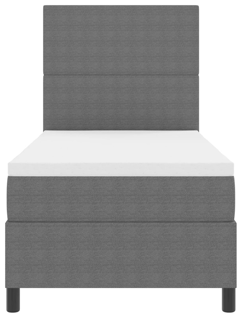 Cama Box Spring com Colchão Cinza Claro 90x200 cm Tecido de Veludo Cot