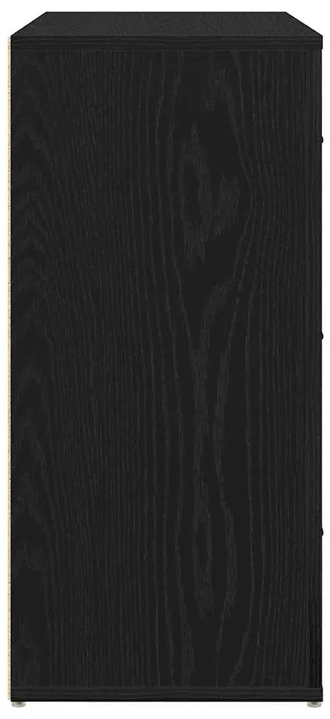 Aparador Preto Carvalho 33x80x70 cm Madeira Ingenheira