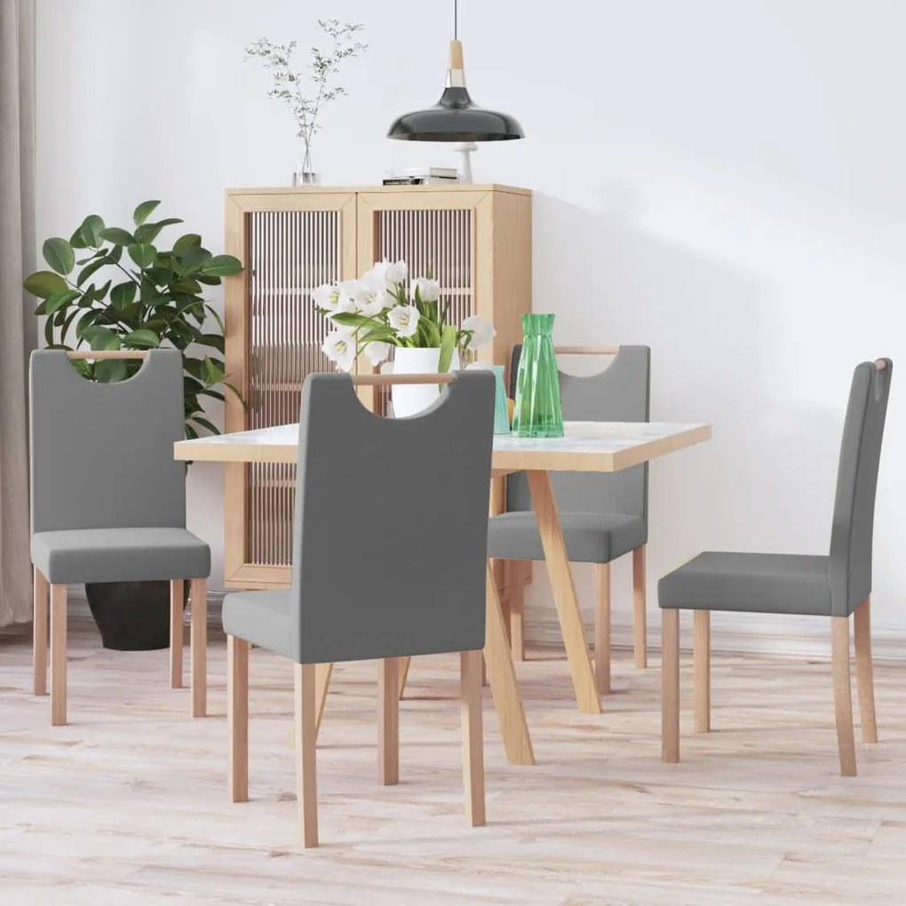 vidaXL Cadeiras de jantar 4 pcs tecido cinzento-claro