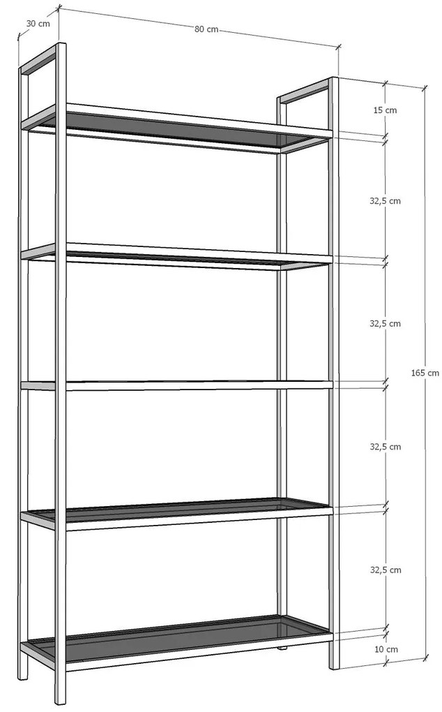 Estante K101 – Dourado – 80x165x30 cm