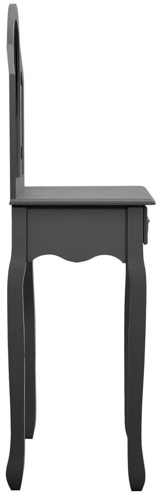 Toucador c/ banco 65x36x128 cm MDF e madeira paulownia cinzento