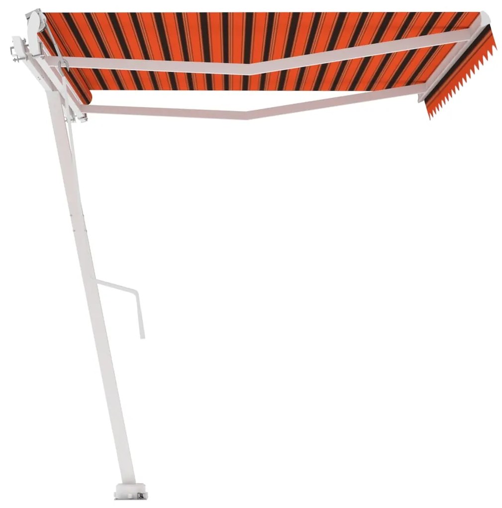 Toldo automático independente 400x350 cm laranja e castanho