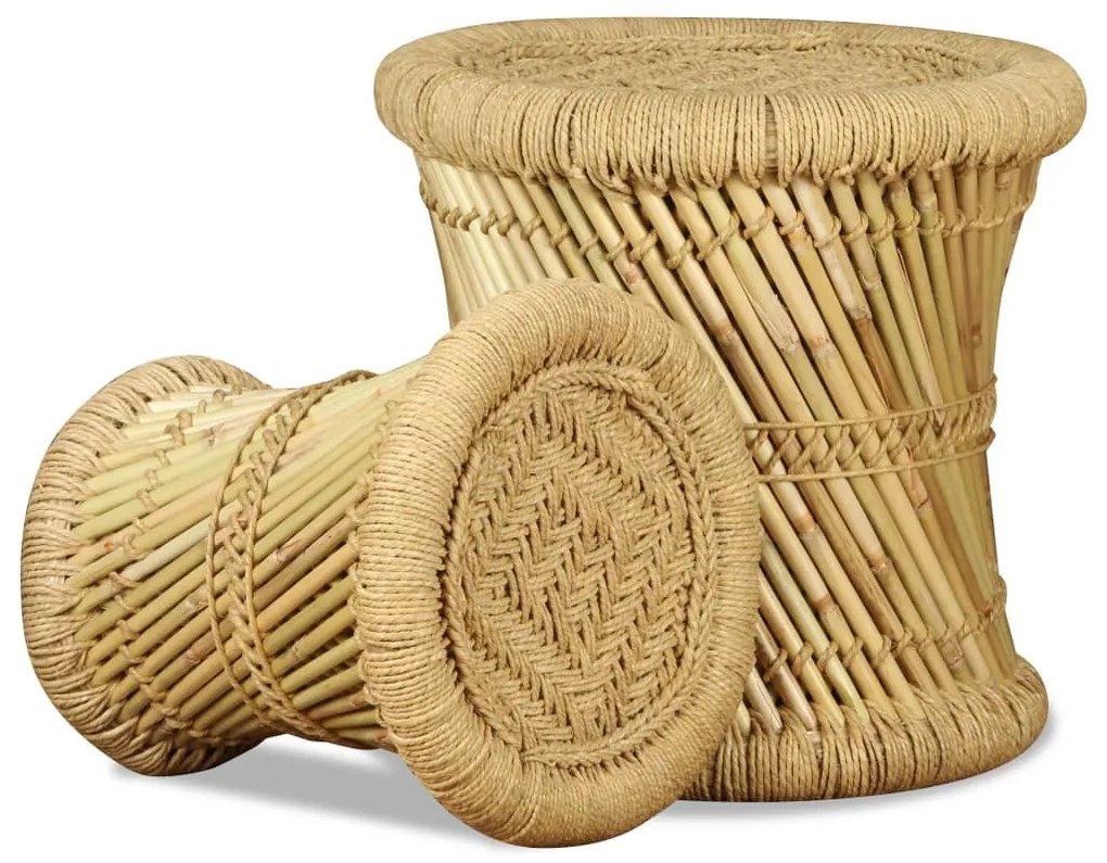 Bancos 2 pcs bambu e juta