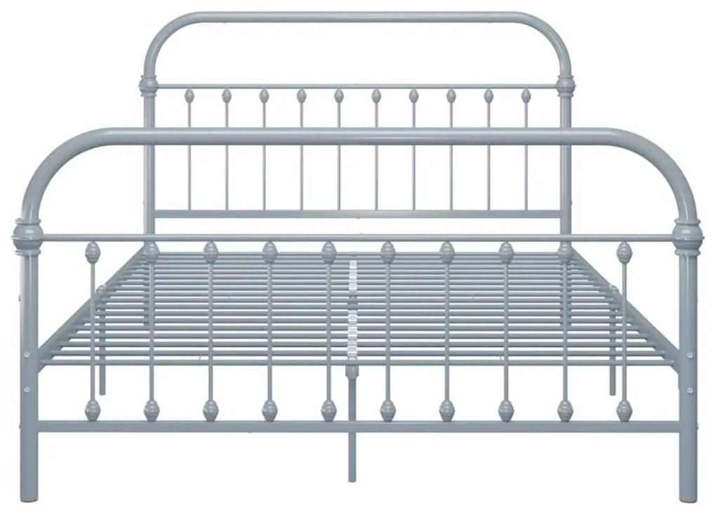 Estrutura de cama metal 140x200 cm cinzento