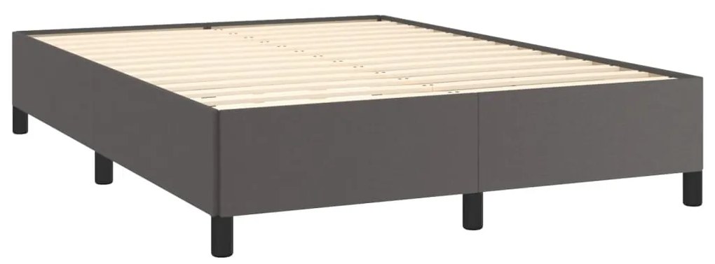 Estrutura de cama 140x190 cm couro artificial cinzento