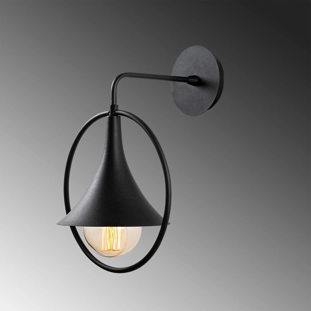 Candeeiro de Parede Namutenahi – Preto – 25 x 29 cm