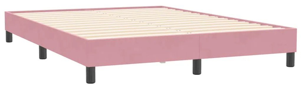 Cama com molas/colchão 140x210 cm veludo Rosa