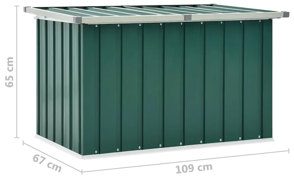 Caixa de arrumação para jardim 109x67x65 cm verde