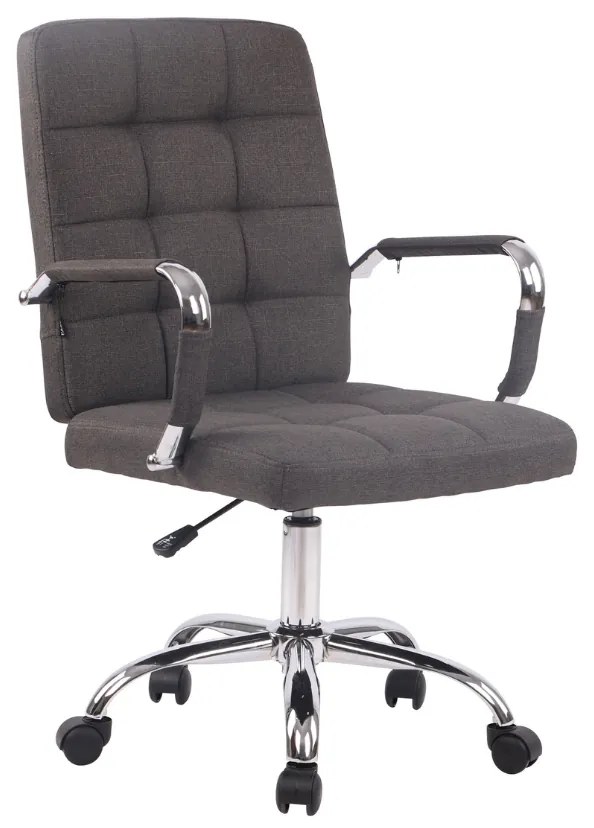 Cadeira de escritório Deli PRO em tecido com estrutura cromada 59 x 91-101 x 63 cm Cinzento escuro