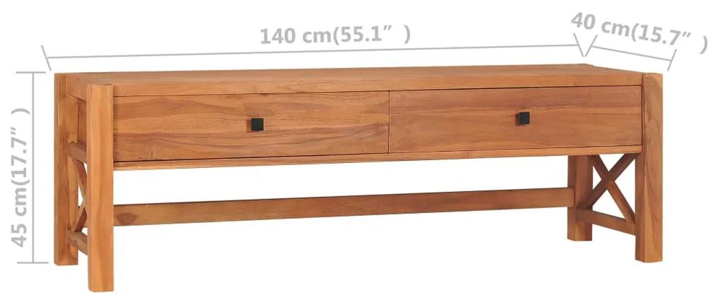 Móvel de TV 140x40x45 cm madeira de teca reciclada
