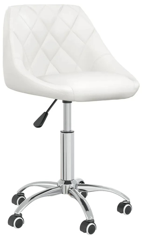 vidaXL Cadeira de jantar giratória couro artificial branco