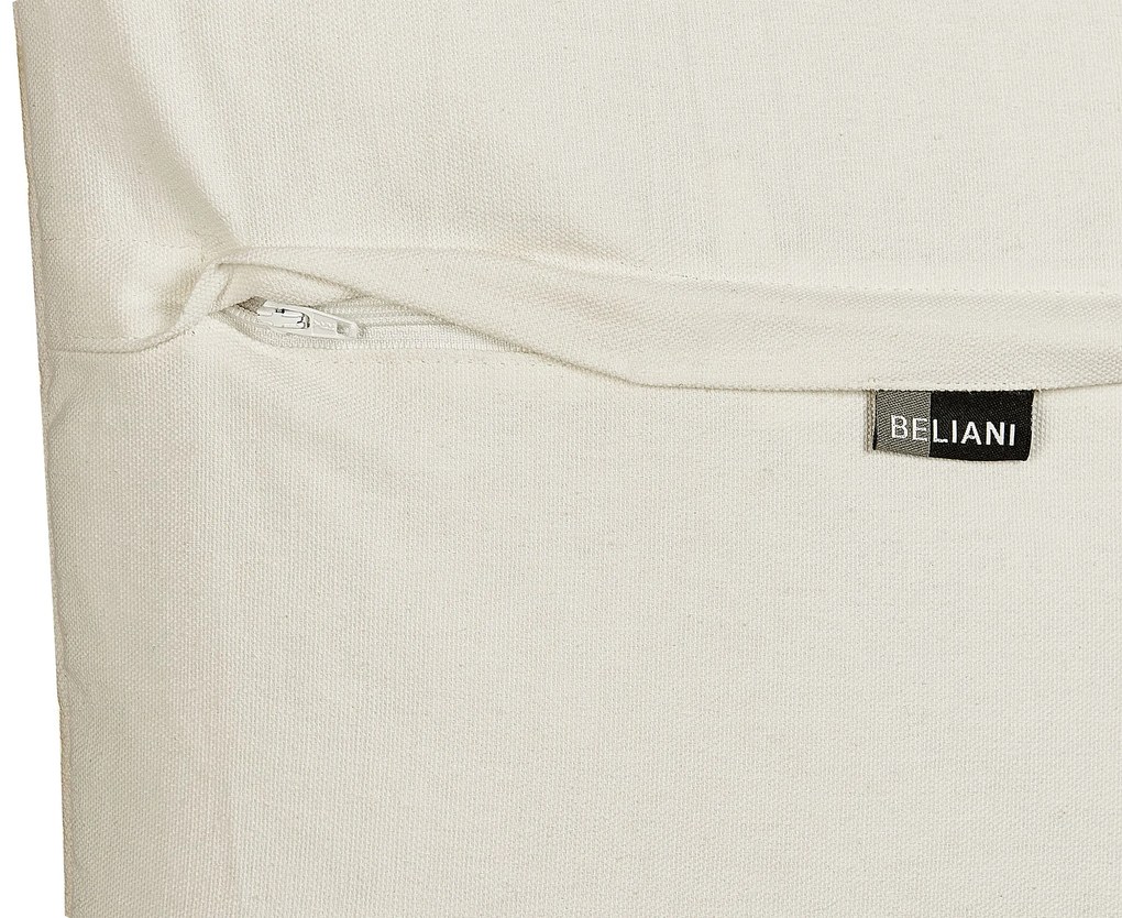 Conjunto de 2 almofadas decorativas tufadas em algodão creme e preto 50 x 50 cm BHUSAWAL Beliani