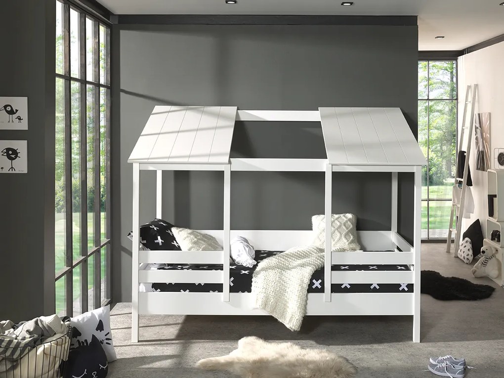 Cama para Crianças Casa HOUSEBED 09 TELHADO BRANCO * Branca