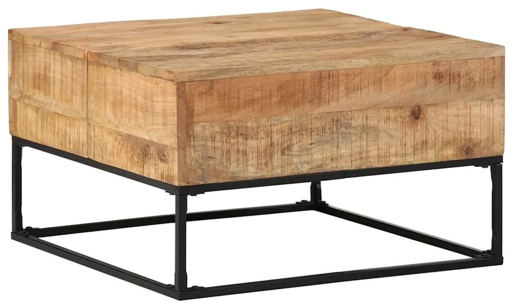 Mesa de centro 68x68x41 cm madeira de mangueira áspera