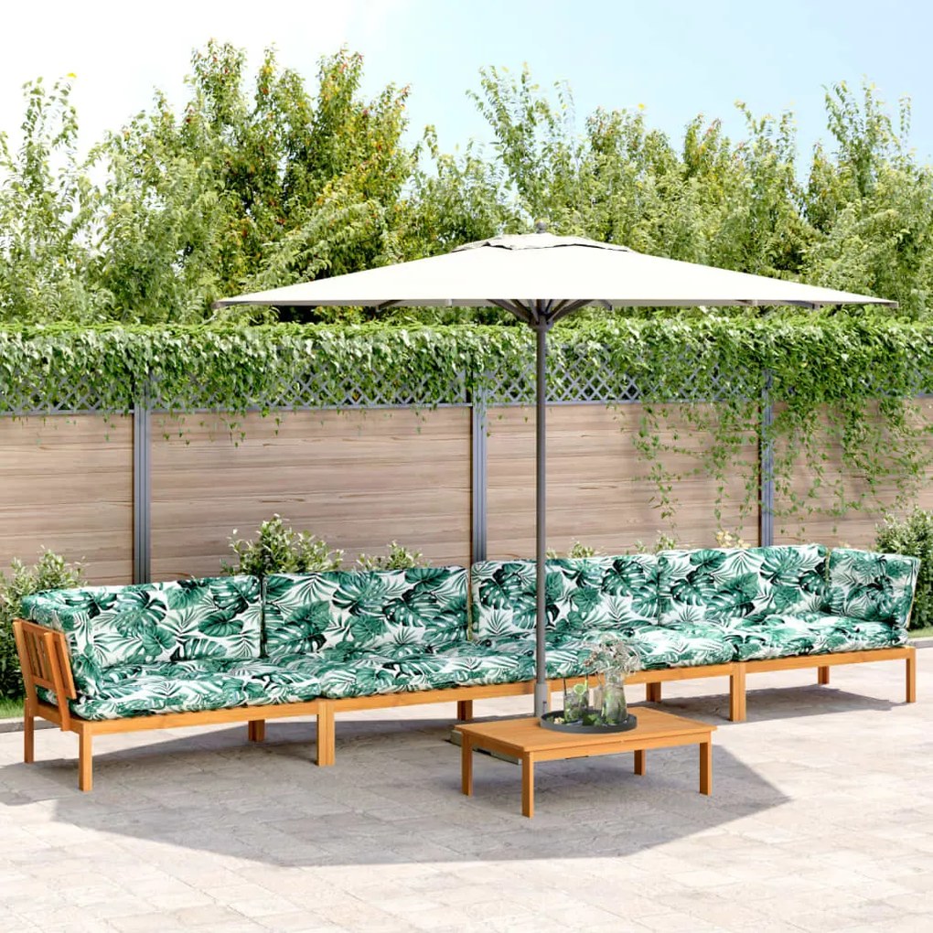 vidaXL 5 pcs móveis de paletes p/ jardim com almofadões acácia maciça