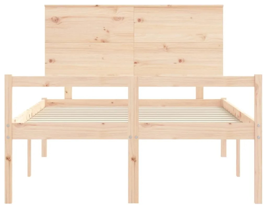 Cama para idosos com cabeceira 140x200 cm madeira maciça