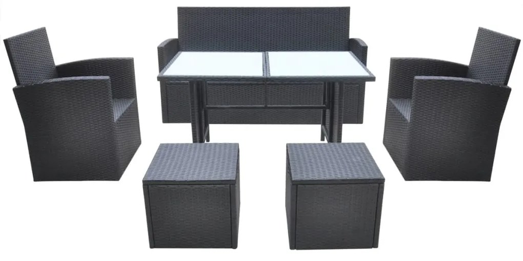 Conjunto de Refeição de Exterior Tyr - 1 Sofá, 2 Poltronas, 2 Bancos e