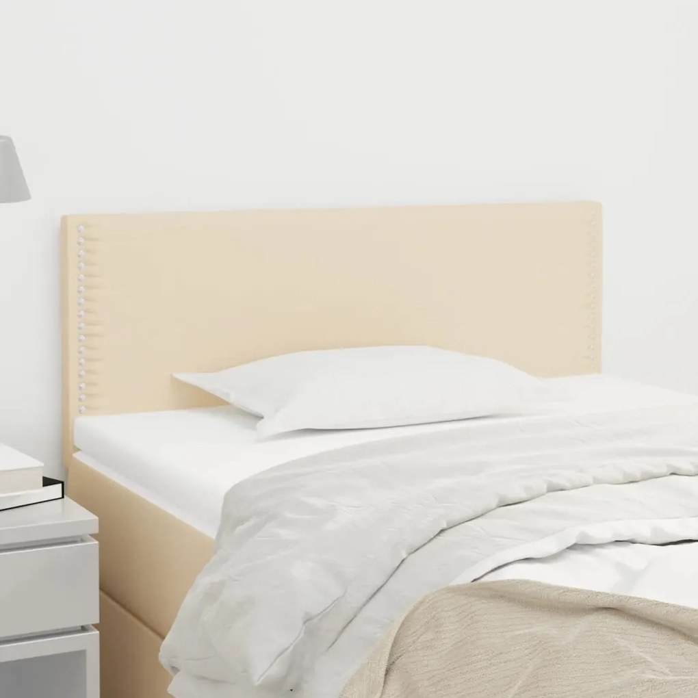 345889 vidaXL Cabeceira de cama tecido 90x5x78/88 cm creme
