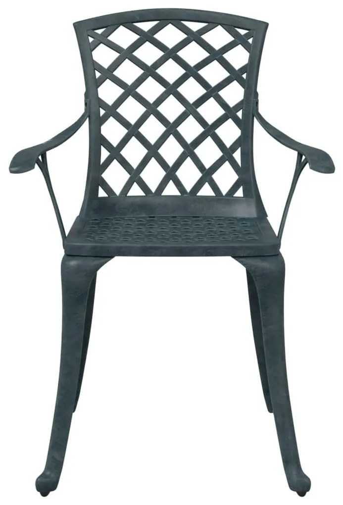 Cadeiras de jardim 2 pcs alumínio fundido verde