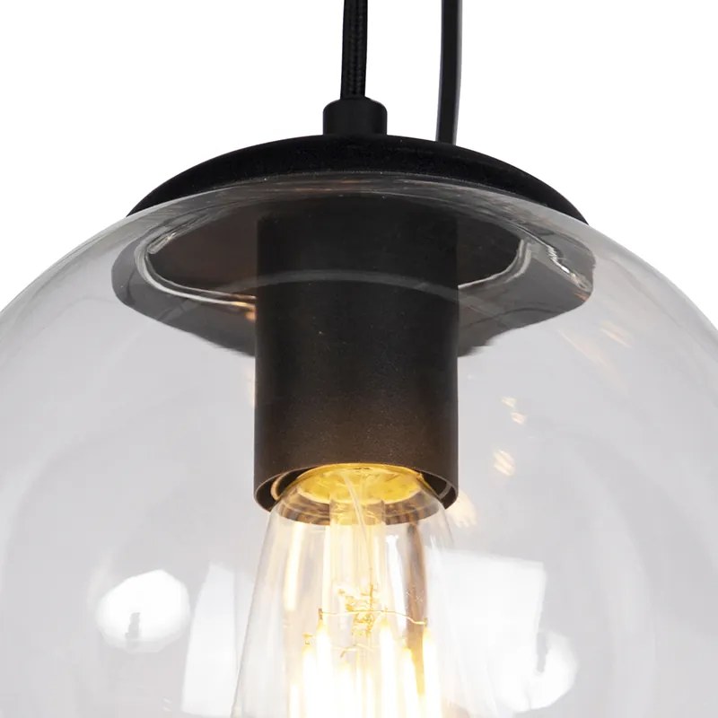 Candeeiro de suspensão Art Deco preto 7 luzes - Pallon Art Deco
