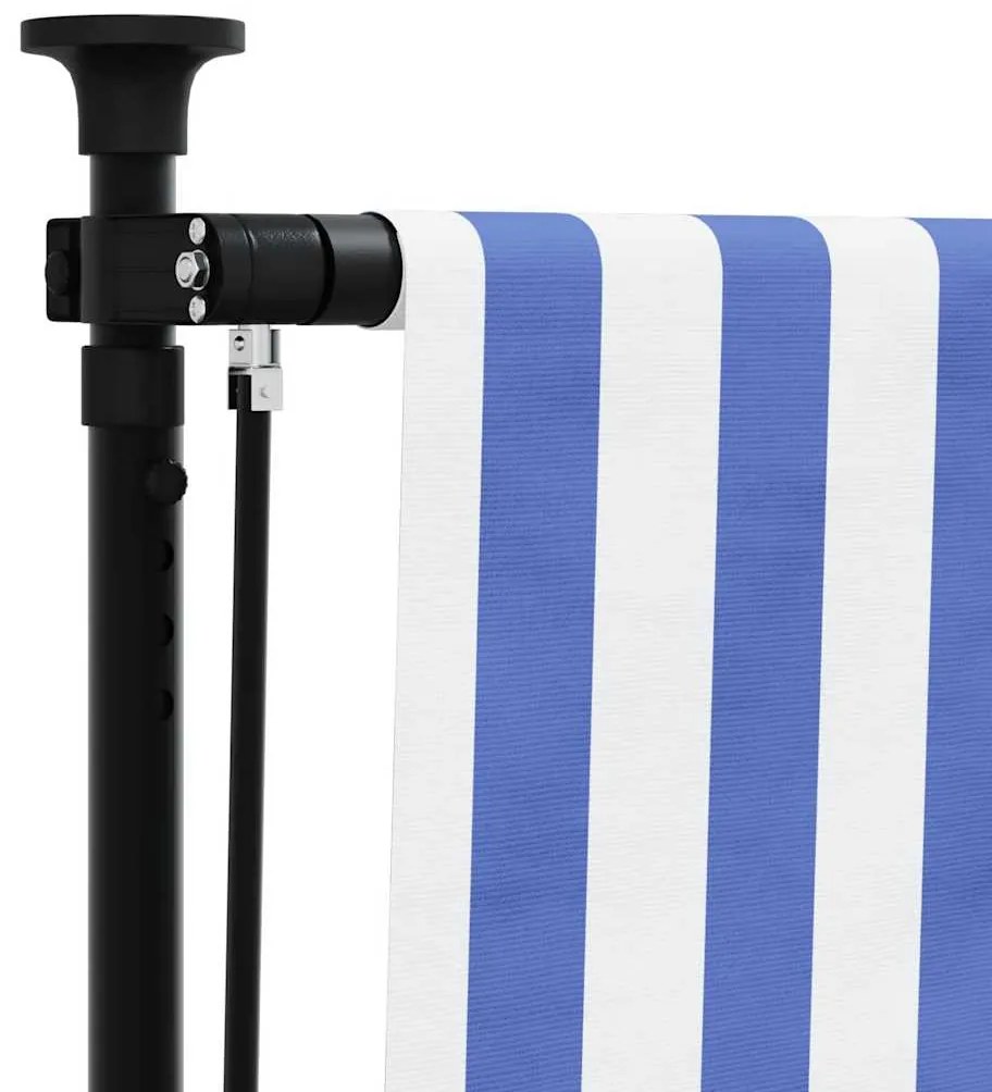 Estore de rolo para exterior 150x270cm tecido/aço azul e branco