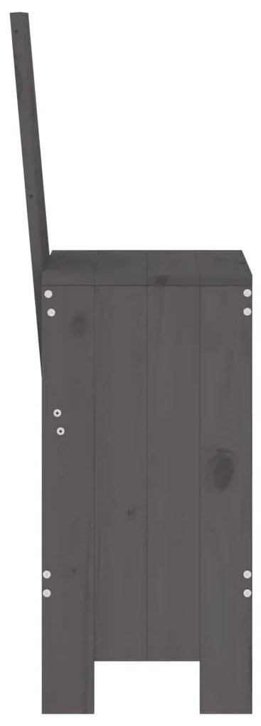 Cadeiras de bar 2 pcs 40x42x120 cm pinho maciço cinzento