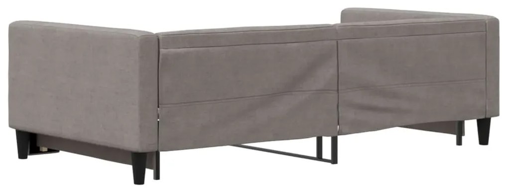 Sofá-cama com gavetão 100x200 cm tecido cinzento-acastanhado