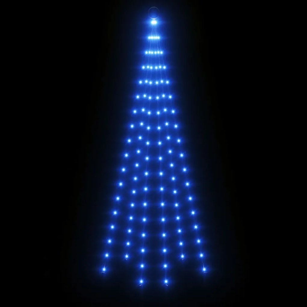 Árvore de Natal mastro de bandeira 108 LEDs 180cm azul