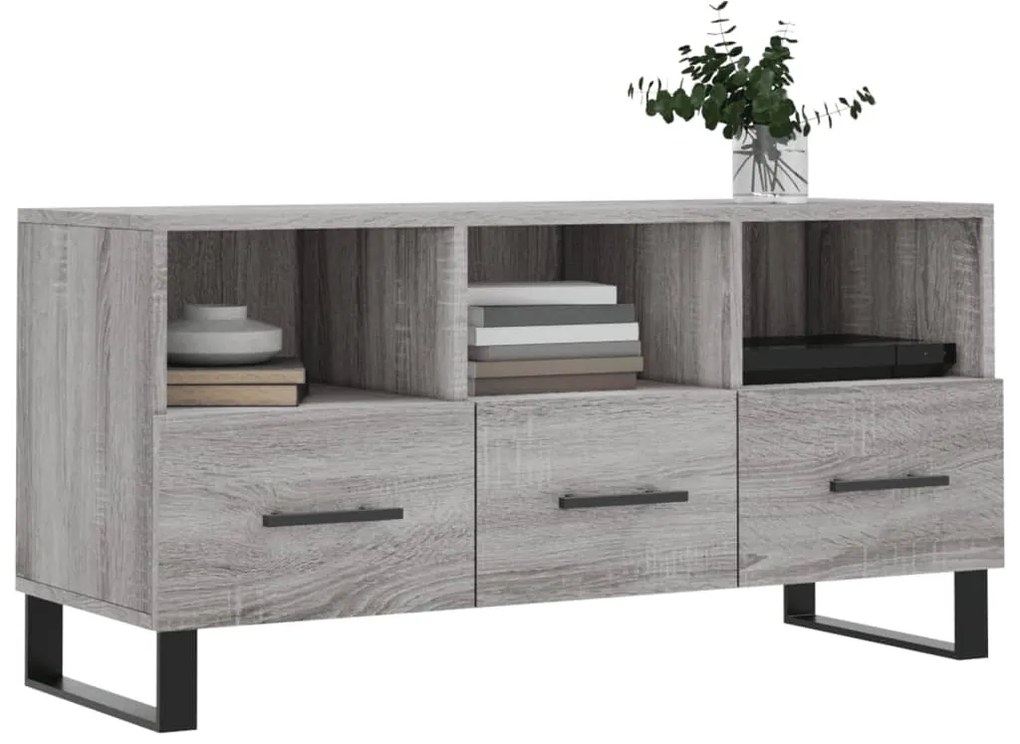 Móvel de TV 102x36x50 cm derivados de madeira cinzento sonoma