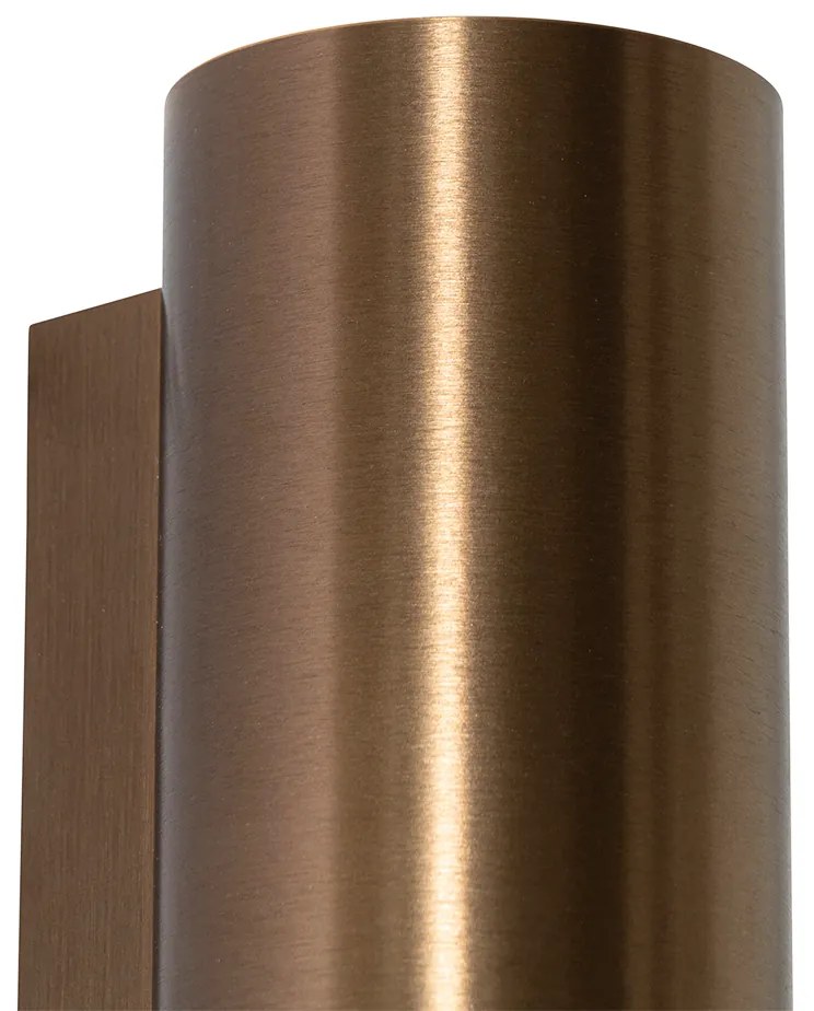 LED Candeeiro de parede inteligente bronze escuro redondo 2-luzes Incl. 2 Wifi GU10 50mm - Sandy