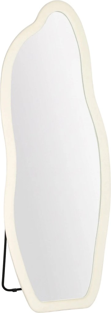 Espelho de Corpo Inteiro 160x60 cm de Pé ou Parede com Moldura Arqueada Aveludada Creme