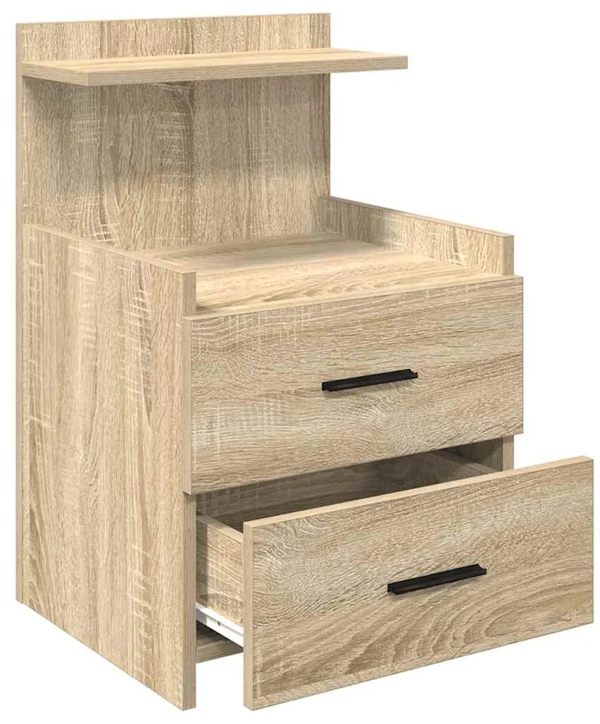 Mesa de cabeceira com 2 gavetas Carvalho Sonoma 40x36,5x62 cm