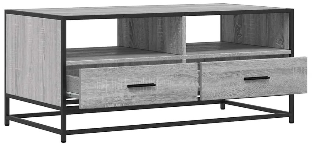 Mesa de centro 100x50x45cm derivados madeira/metal cinza sonoma