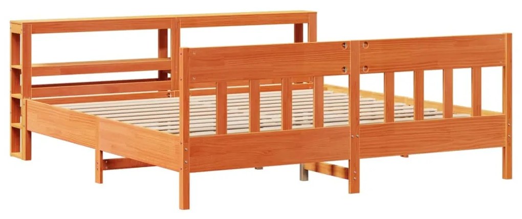 Cama sem colchão 180x200 cm pinho maciço castanho-mel