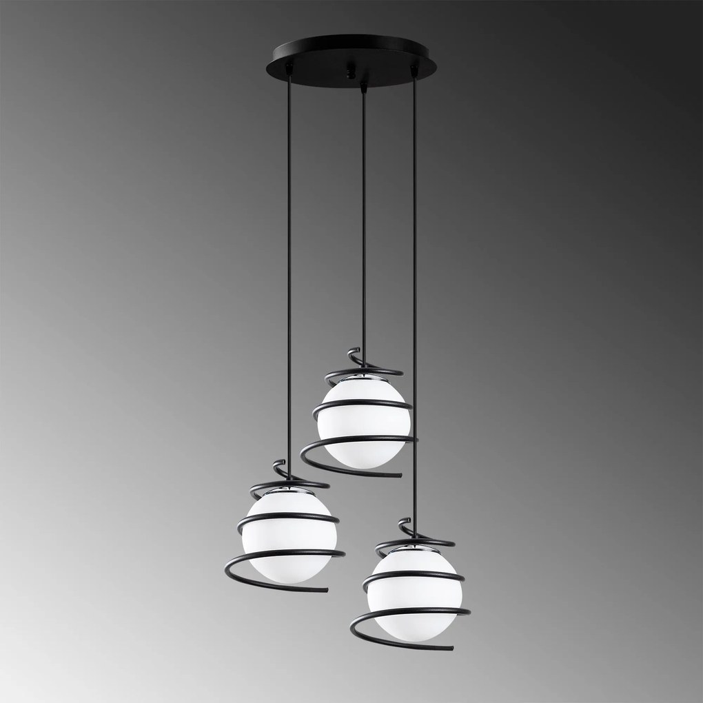 Candeeiro de Teto Elegance – Preto – Diâmetro 40 cm, Altura 116 cm