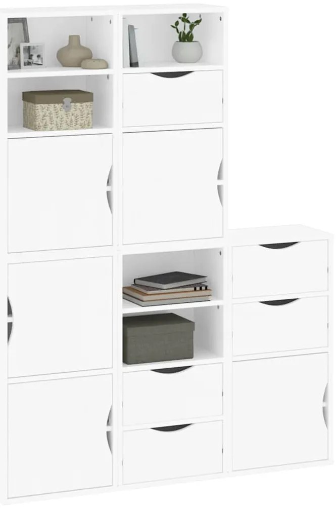 Móveis de apoio 5 pcs ODDA pinho de madeira maciça branco