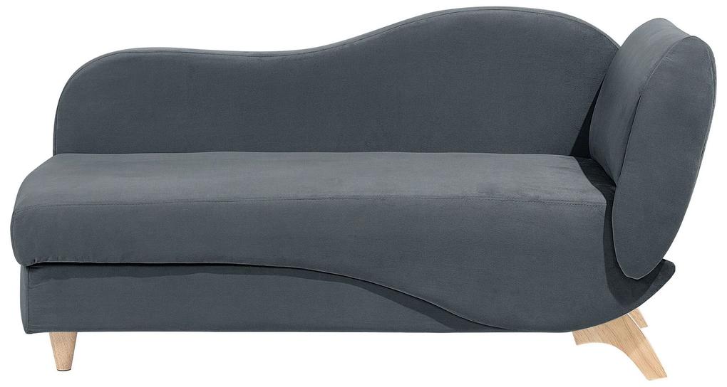 Chaise-longue à direita de 2 lugares com arrumação em veludo cinzento escuro MERI Beliani