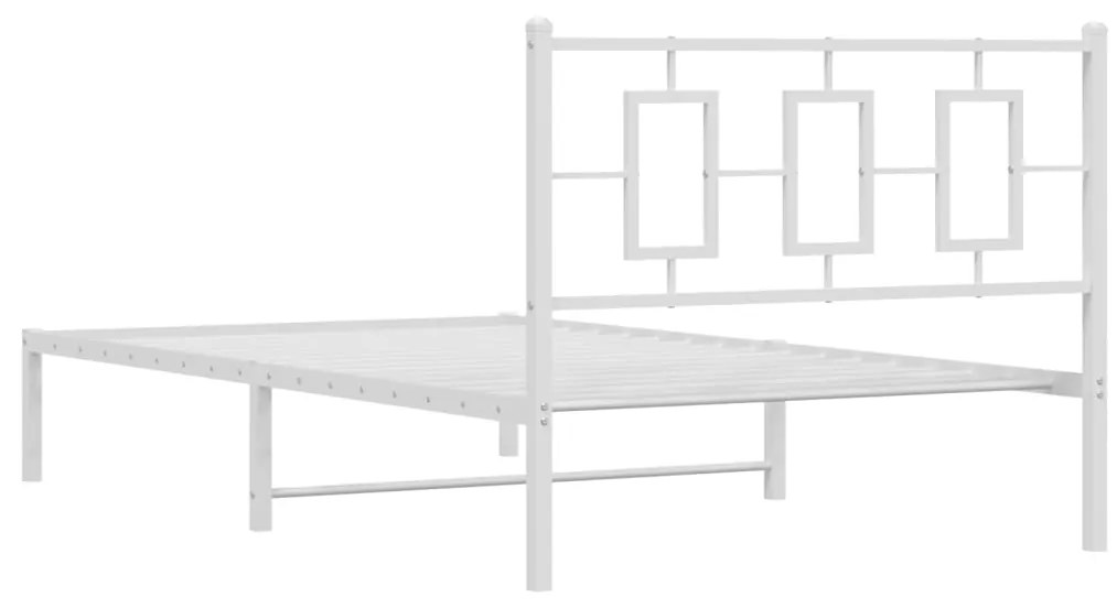 Estrutura de cama em metal com cabeceira 107x203 cm branco