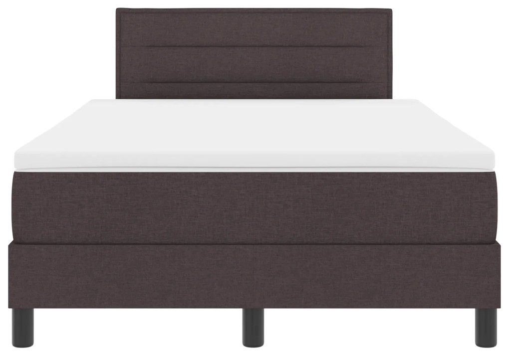 Cama Box com Colchão & LED Castanho Escuro 120x190 cm de Tecido