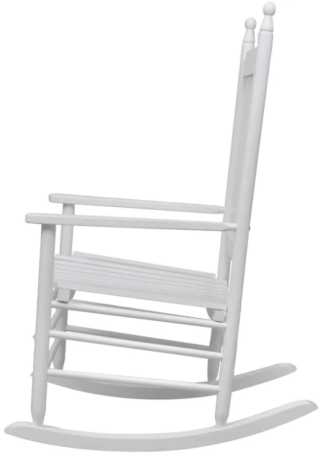 Cadeira de baloiço com assento curvo madeira branco