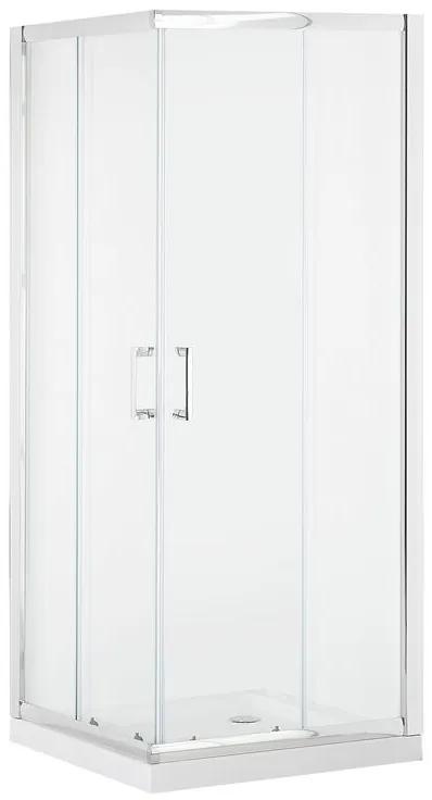 Cabine de duche com vidro temperado prateada 80 x 80 x 185 cm TELA Beliani