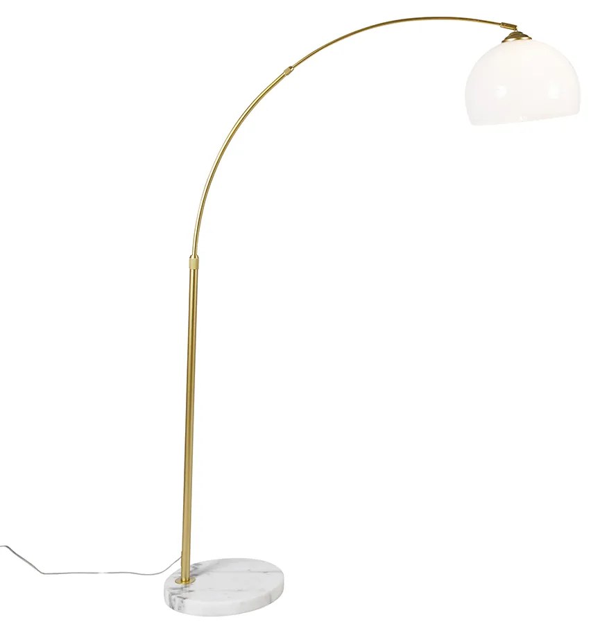 LED Candeeiro de Arco Inteligente Latão com Abaajur Branco incl. Wifi A60 - Arc Basic Moderno