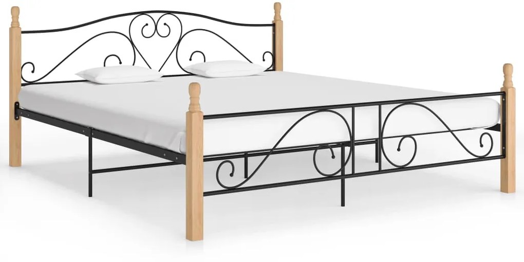vidaXL Estrutura de cama 180x200 cm metal preto