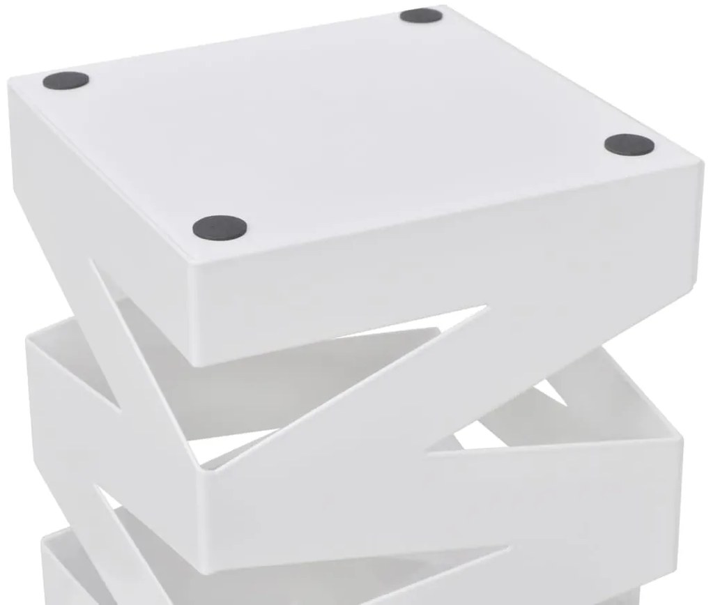 Suporte guarda-chuvas/de armazenamento quadrado branco aço 48,5 cm